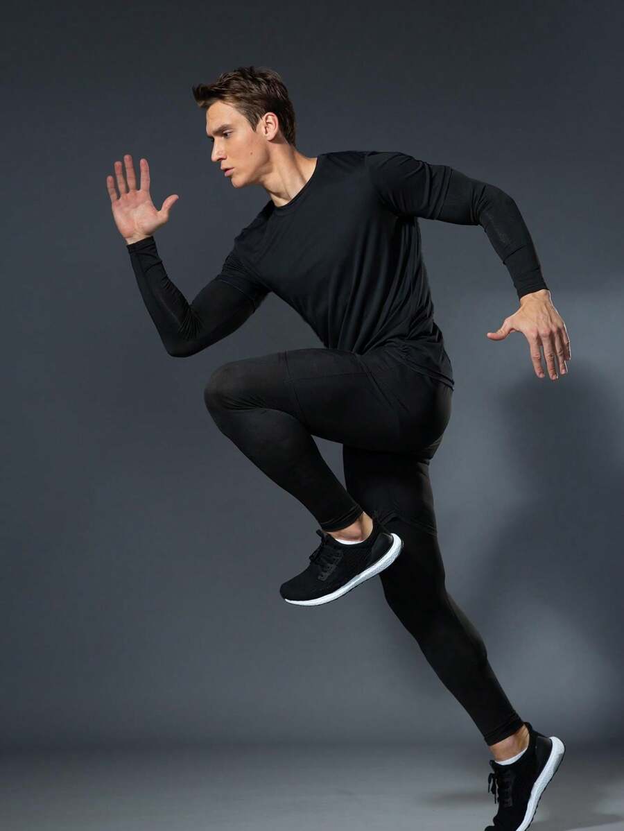 Men’s 4-Piece Compression Padel Gym Set – Quick-Dry Fitness & Training Sportswear Outfit