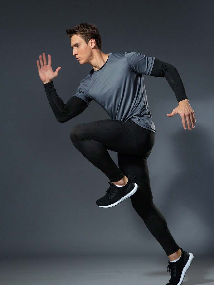 Men’s 4-Piece Compression Padel Gym Set – Quick-Dry Fitness & Training Sportswear Outfit