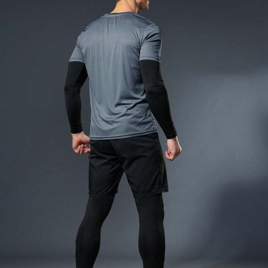 Men’s 4-Piece Compression Padel Gym Set – Quick-Dry Fitness & Training Sportswear Outfit
