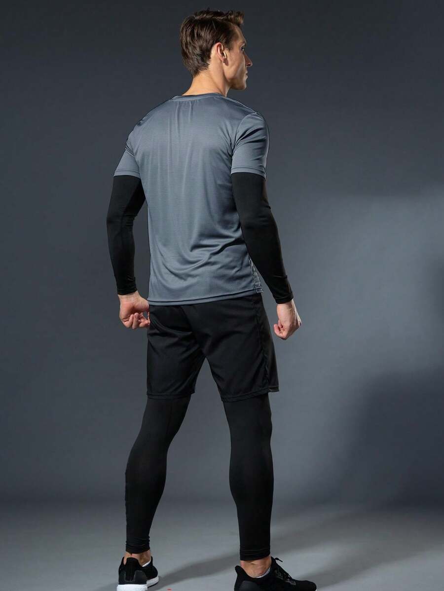 Men’s 4-Piece Compression Padel Gym Set – Quick-Dry Fitness & Training Sportswear Outfit