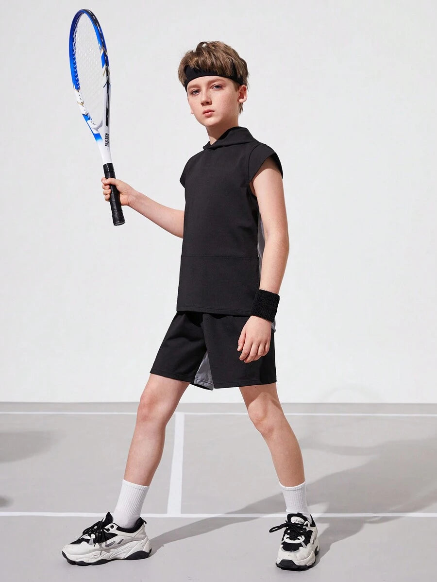 Boys’ Padel & Tennis Sports Set – Breathable Stretch Fitness Outfit for Running & Training