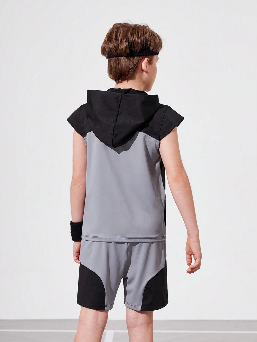 Boys’ Padel & Tennis Sports Set – Breathable Stretch Fitness Outfit for Running & Training