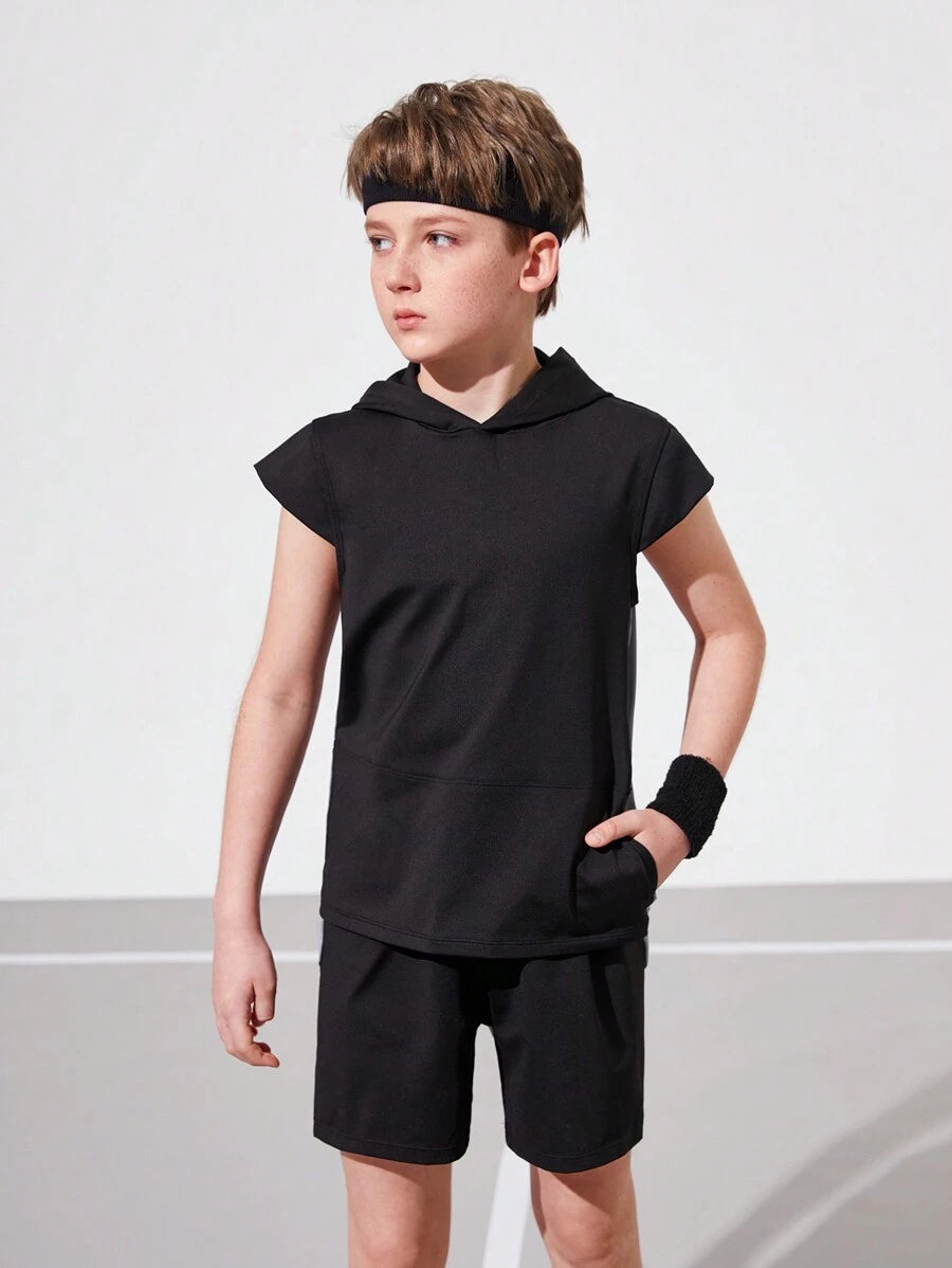 Boys’ Padel & Tennis Sports Set – Breathable Stretch Fitness Outfit for Running & Training