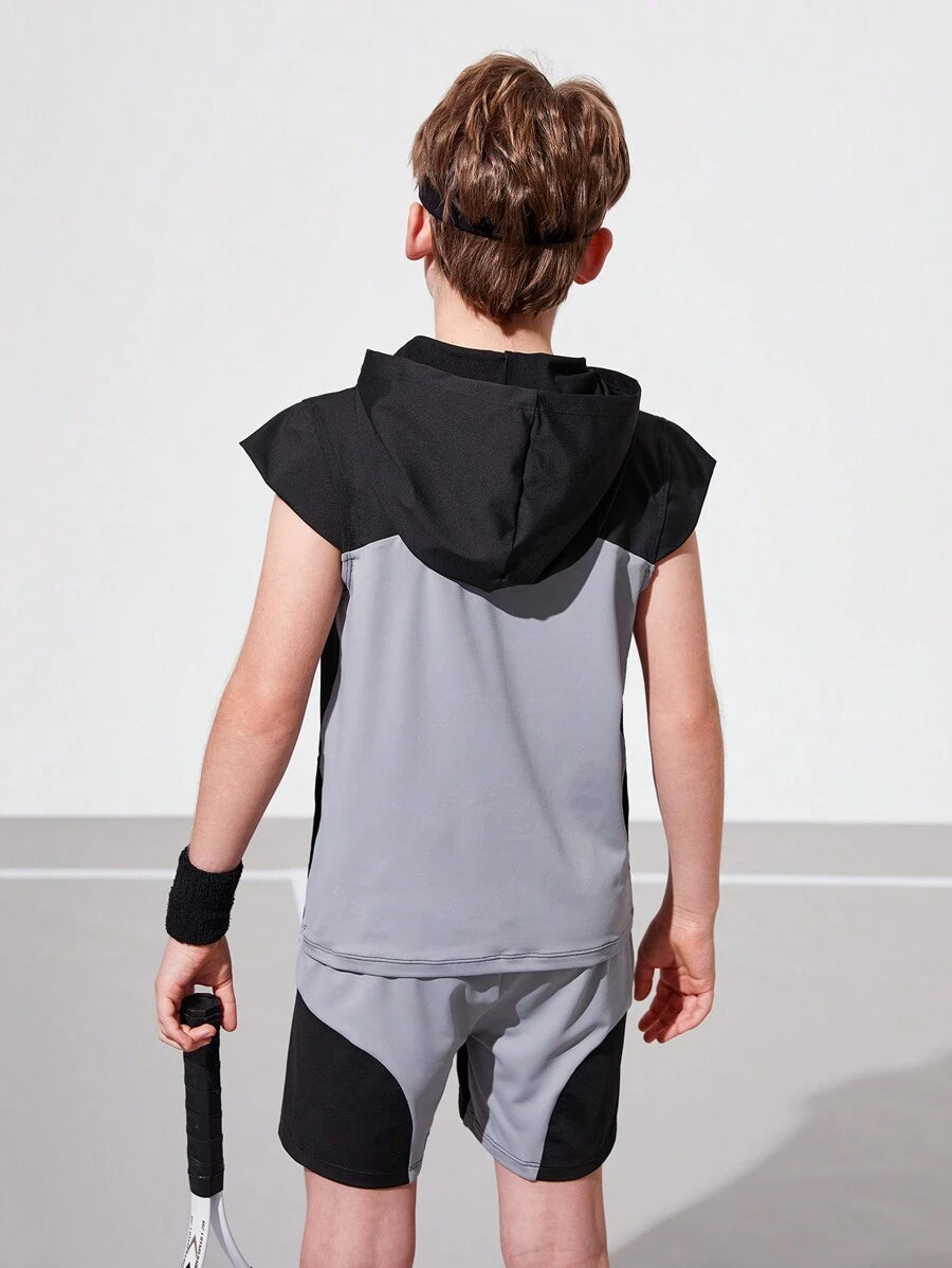 Boys’ Padel & Tennis Sports Set – Breathable Stretch Fitness Outfit for Running & Training