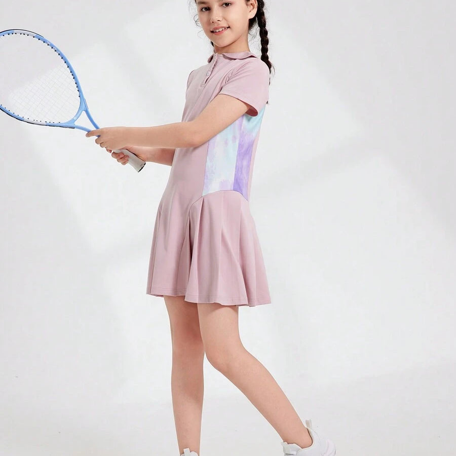 Girls’ Tennis & Padel Dress – Lightweight Breathable Short Sleeve Sports Outfit