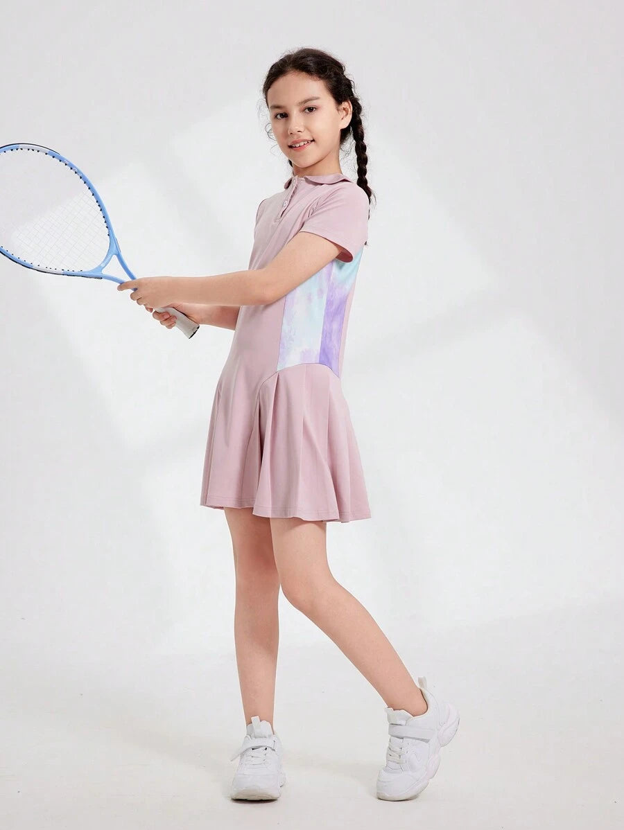 Girls’ Tennis & Padel Dress – Lightweight Breathable Short Sleeve Sports Outfit