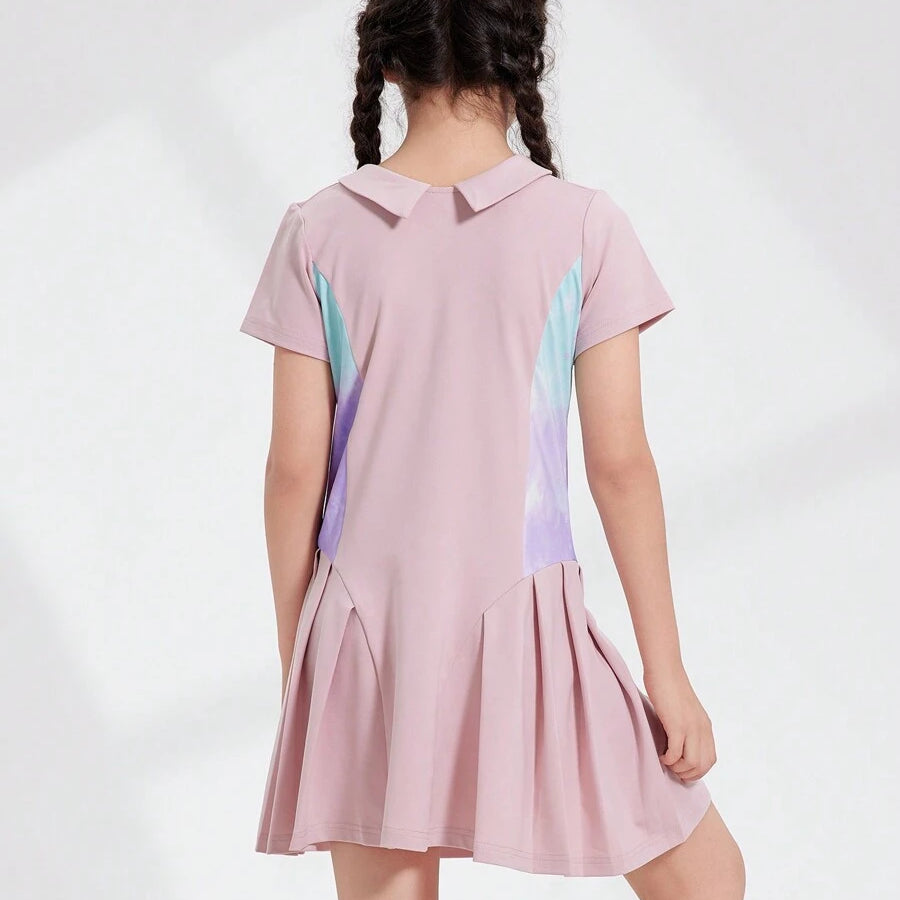 Girls’ Tennis & Padel Dress – Lightweight Breathable Short Sleeve Sports Outfit