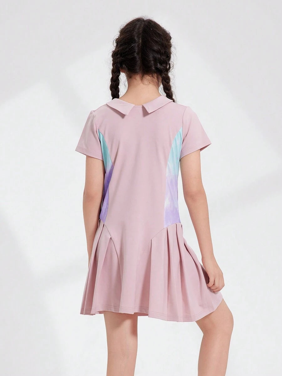 Girls’ Tennis & Padel Dress – Lightweight Breathable Short Sleeve Sports Outfit