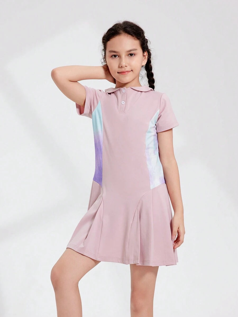 Girls’ Tennis & Padel Dress – Lightweight Breathable Short Sleeve Sports Outfit