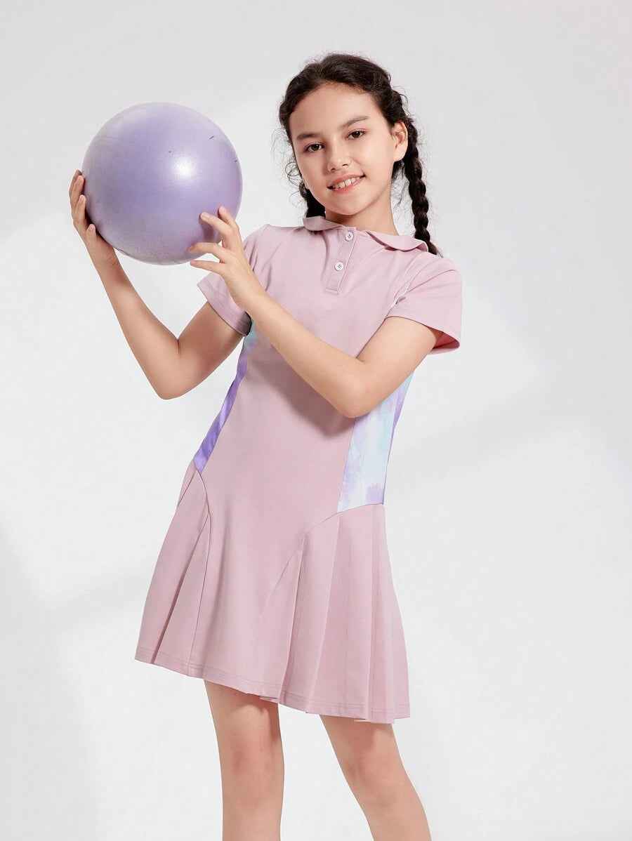 Girls’ Tennis & Padel Dress – Lightweight Breathable Short Sleeve Sports Outfit