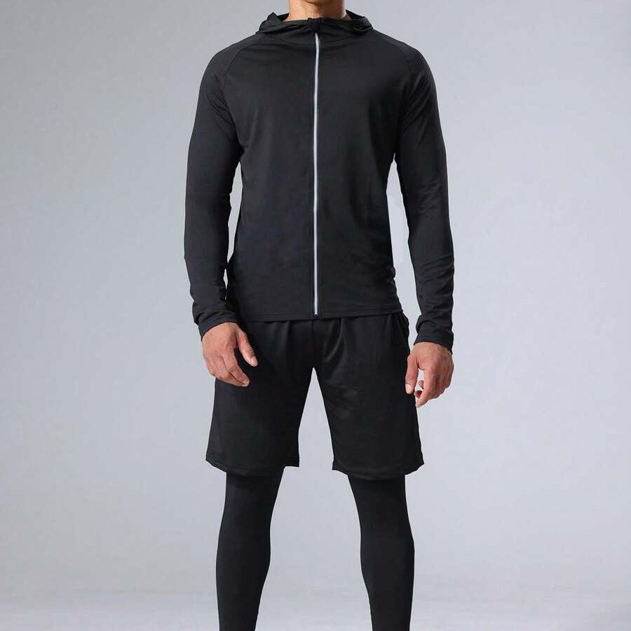 Men’s 5-Piece Padel & Gym Set – Compression Quick-Dry Fitness Sportswear Outfit