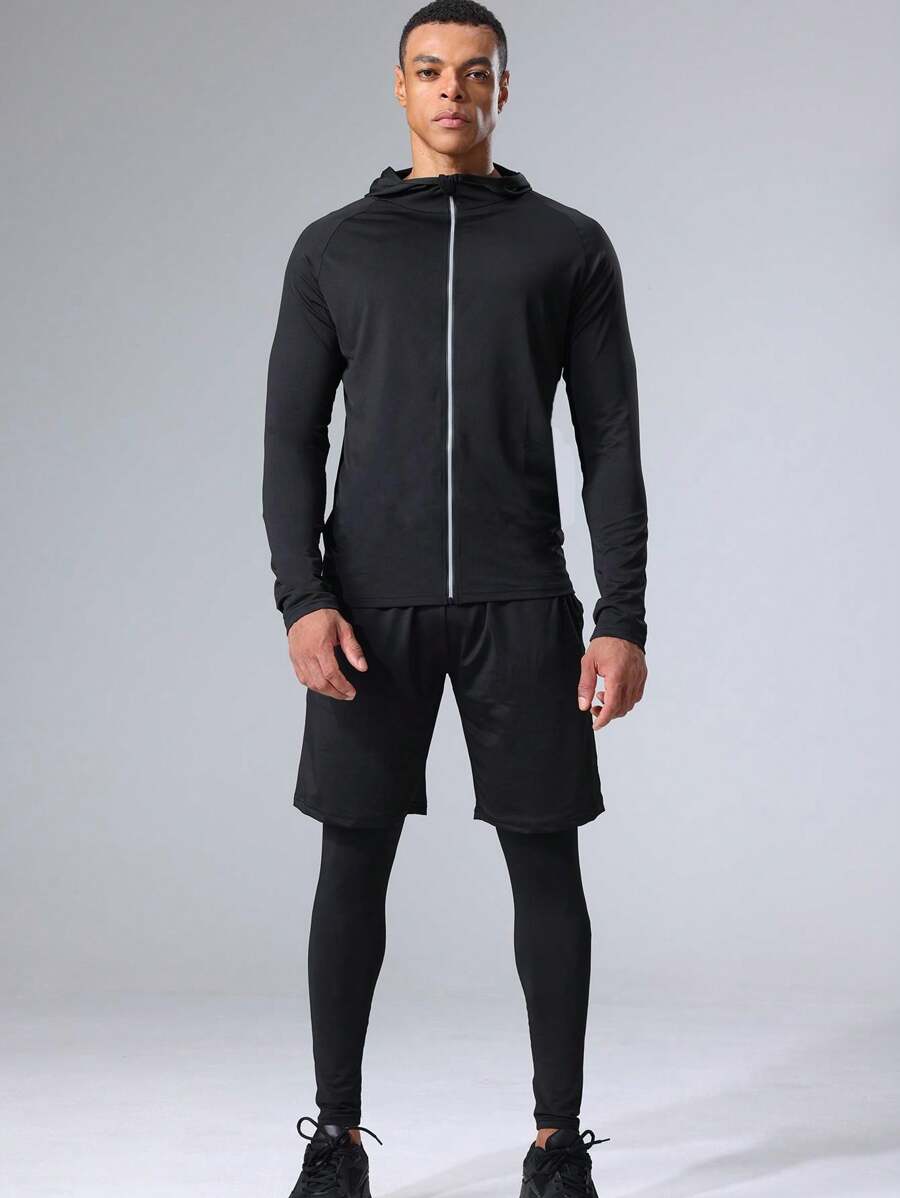 Men’s 5-Piece Padel & Gym Set – Compression Quick-Dry Fitness Sportswear Outfit