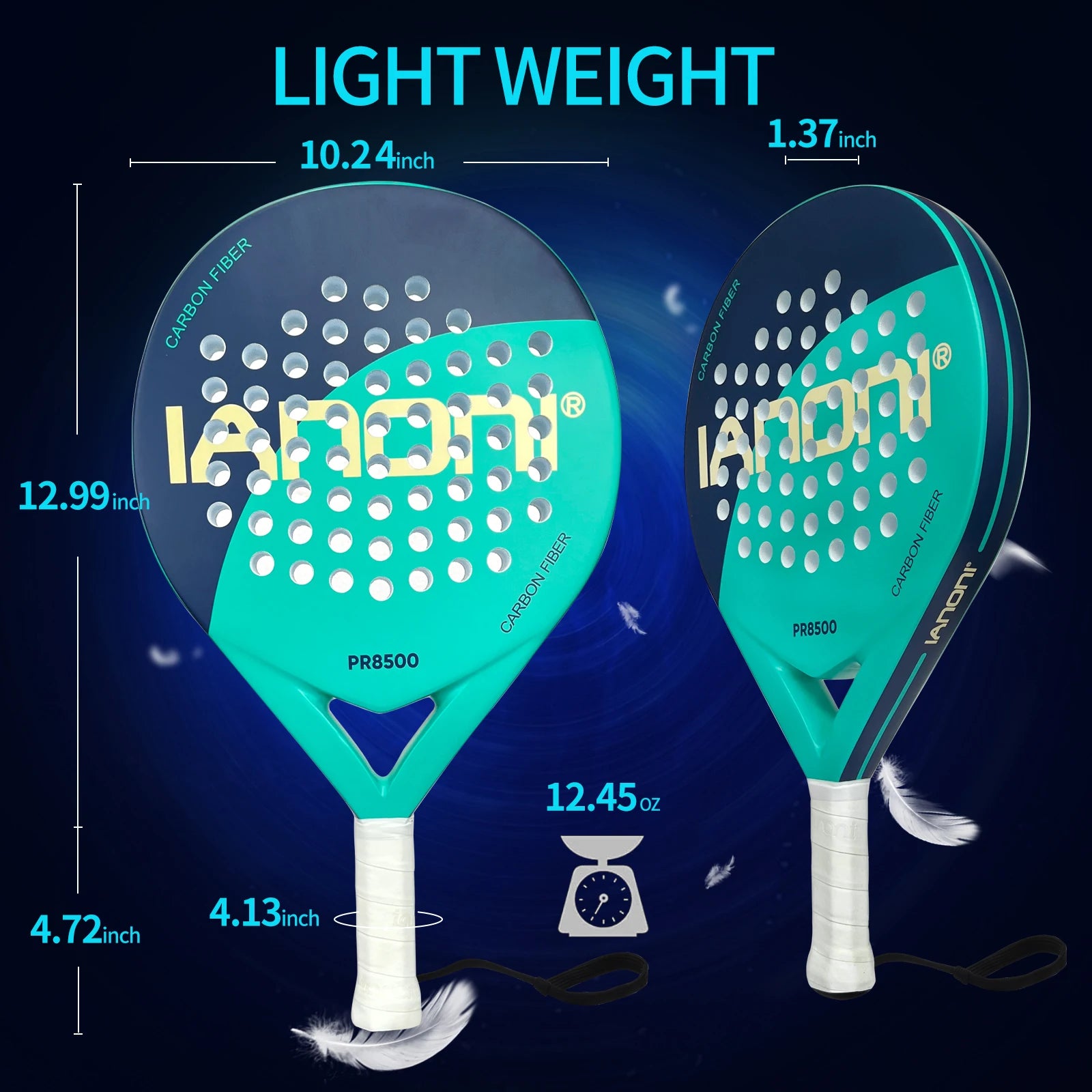 Carbon Fiber Padel Racket for Men & Women – Lightweight EVA Core Power Control Paddle