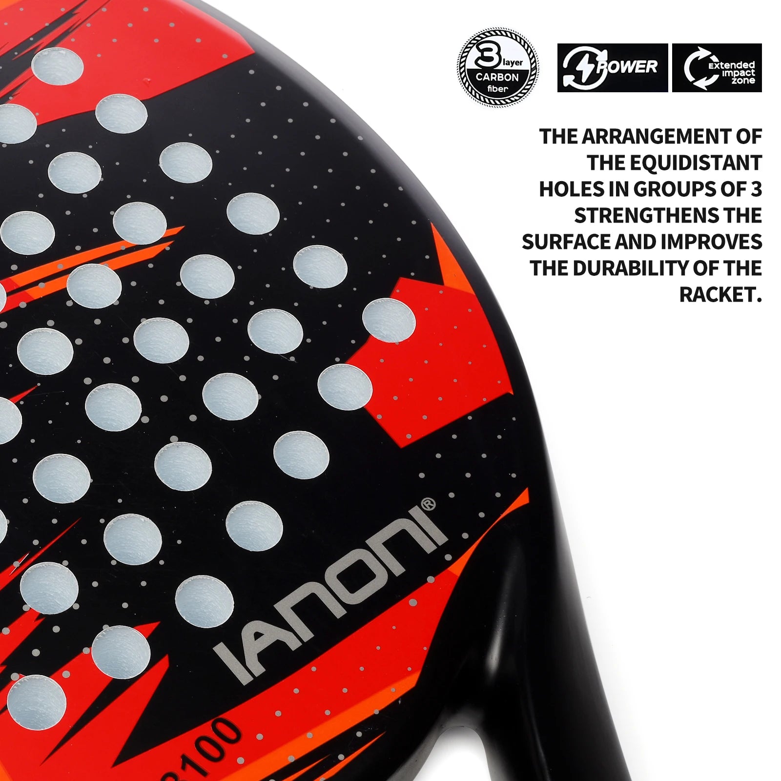 Padel Racket Carbon Fiber Surface with EVA Memory Foam